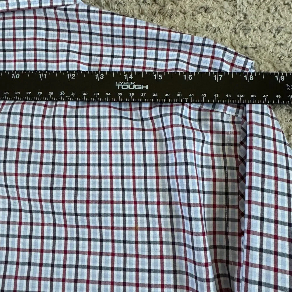 Banana Republic Grant Fit Men’s M 15-15.5 Plaid Check Cotton Long Sleeve Shirt